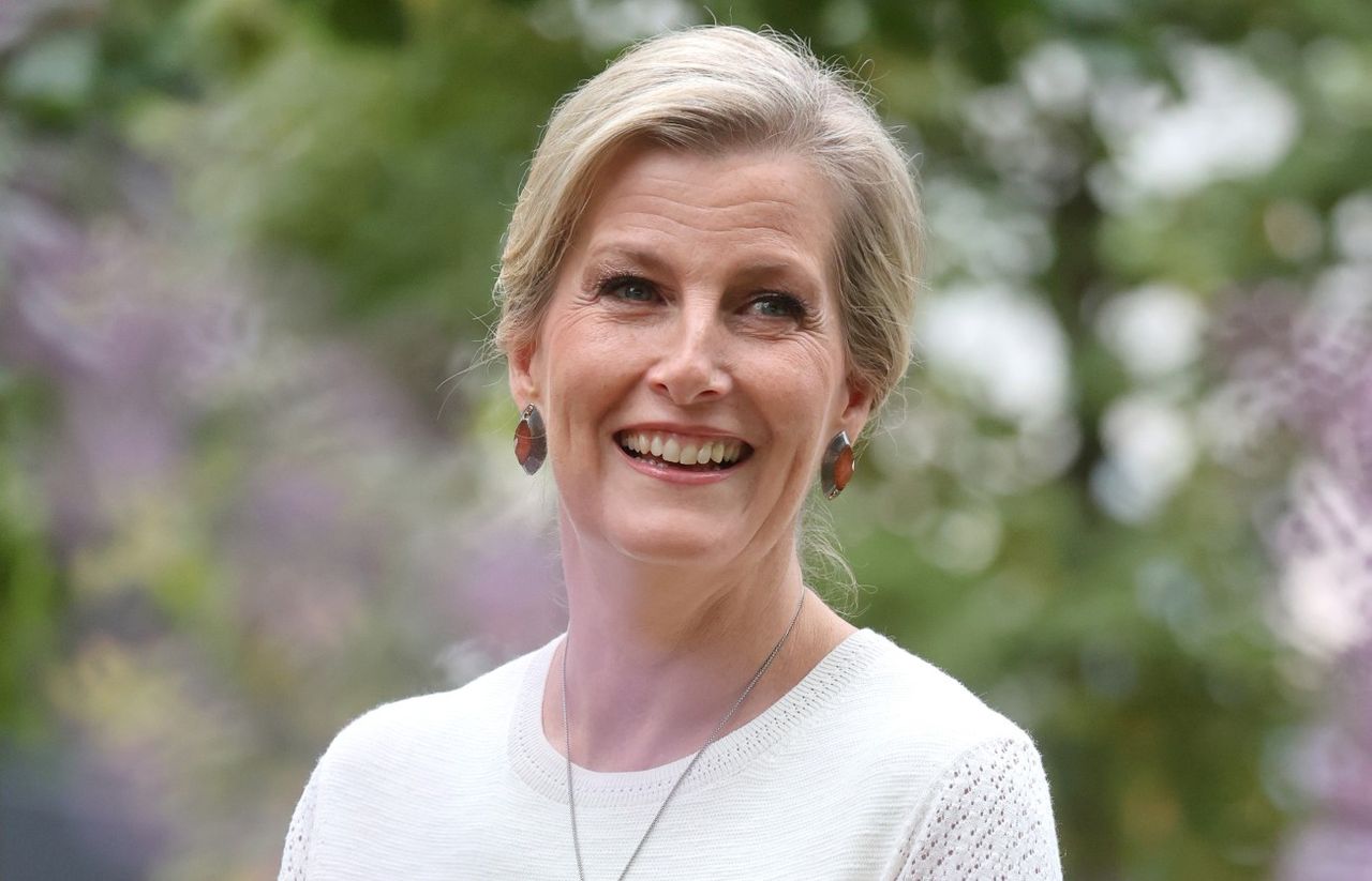 Sophie Countess of Wessex at the Queen’s Green Canopy Garden, which highlights the importance of trees and woodlands to the environment