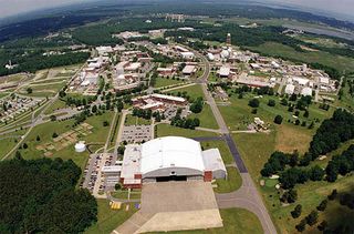 An aerial view of NASA's Langley Research Center in Hampton, Virginia.