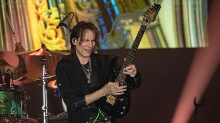  Steve Vai performs on stage at Harrah's Resort Southern California on May 10, 2024 in Valley Center, California