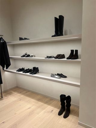 Photos taken inside of Massimo Dutti's new Miami store showcasing shoes and ready to wear.