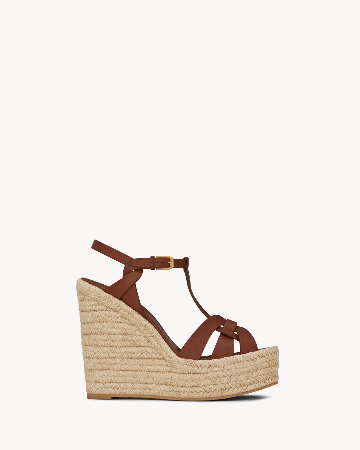 Women's Tribute Espadrilles Wedge in Smooth Leather in Amber