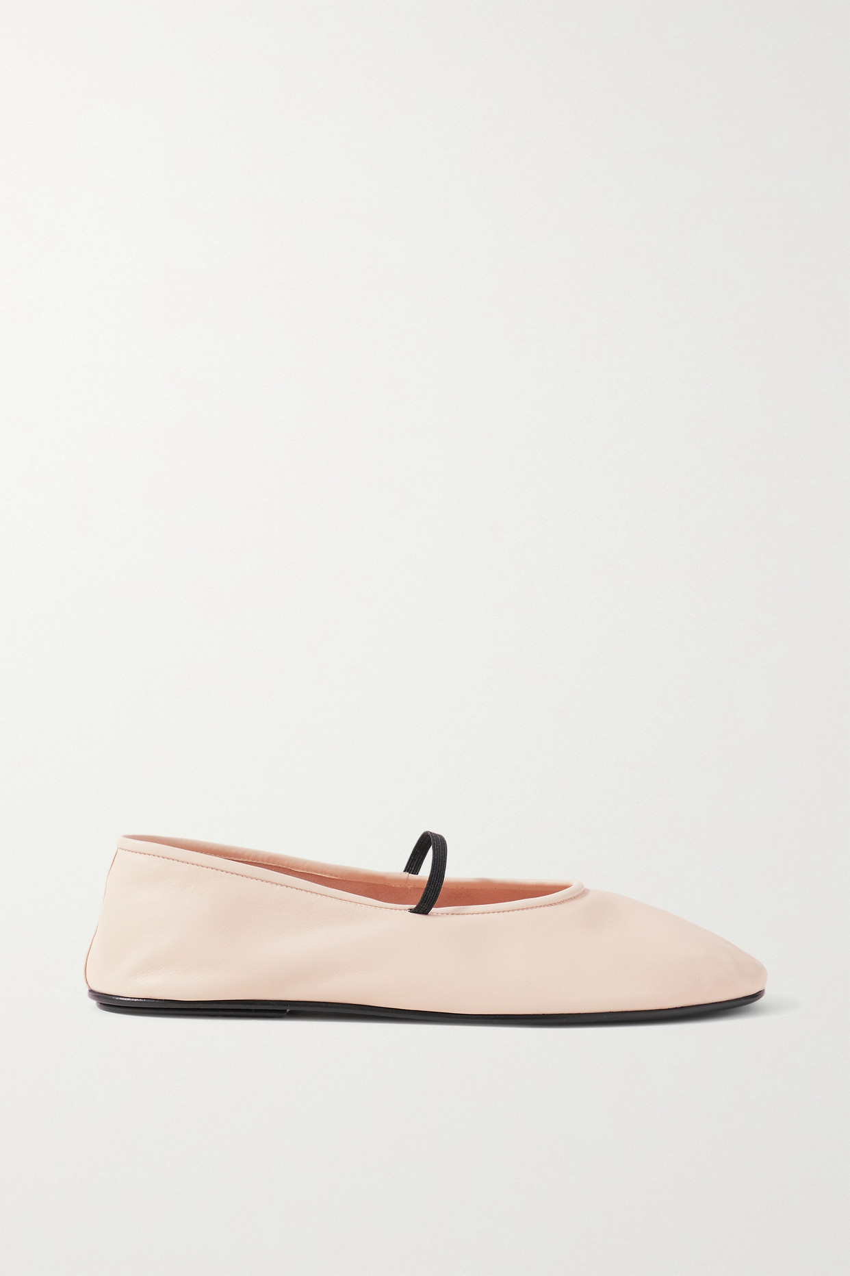 Elastic Leather Ballet Flats