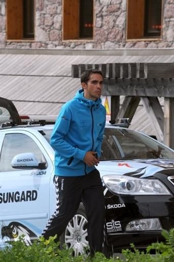 Alberto Contador arrives in Risoul for Tour recon