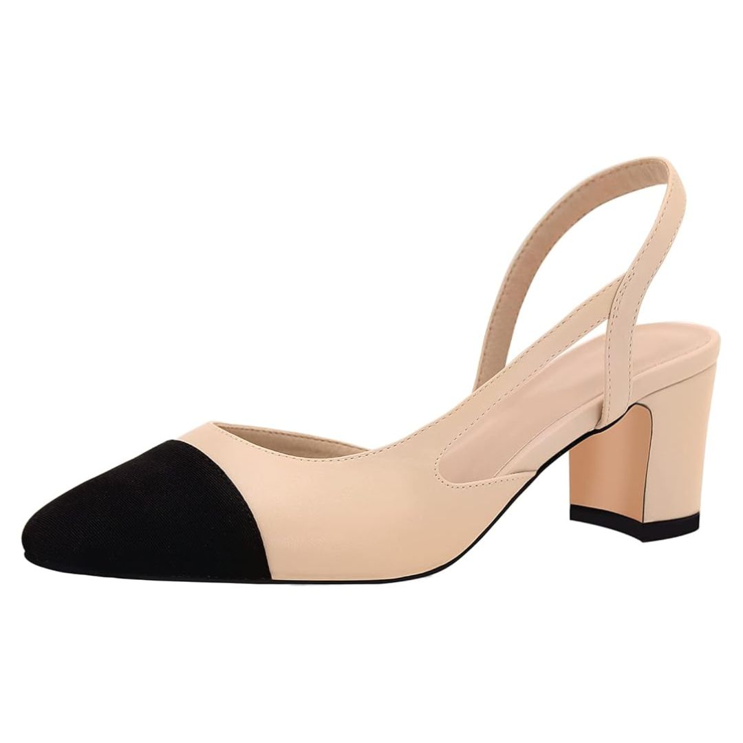 MICIFA Slingback Toe Cap Pumps