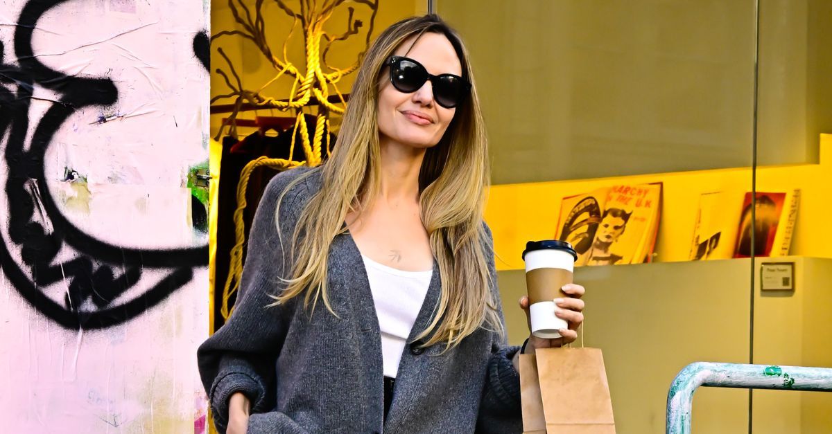 Angelina Jolie Just Made a Grey Cardigan Look Impossibly Chic