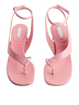 Leather Strap Sandals - Pink - Arket Gb