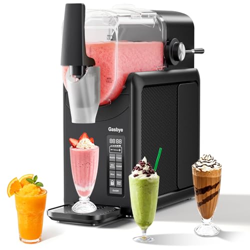 Gasbye Slushie Machine No Ice Needed, 88-Oz Large Capacity, Rapid Cool, Led Display, Frozen Drink Maker Perfect for Slush, Milkshakes, Frappes and More, Black
