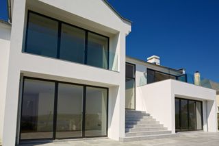 Contemporary windows in modern house