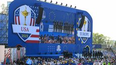 General view of the fan village during the opening ceremony for the 2023 Ryder Cup at Marco Simone Golf Club on September 28, 2023 in Rome, Italy.