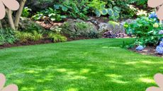  picture of garden with artificial grass lawn