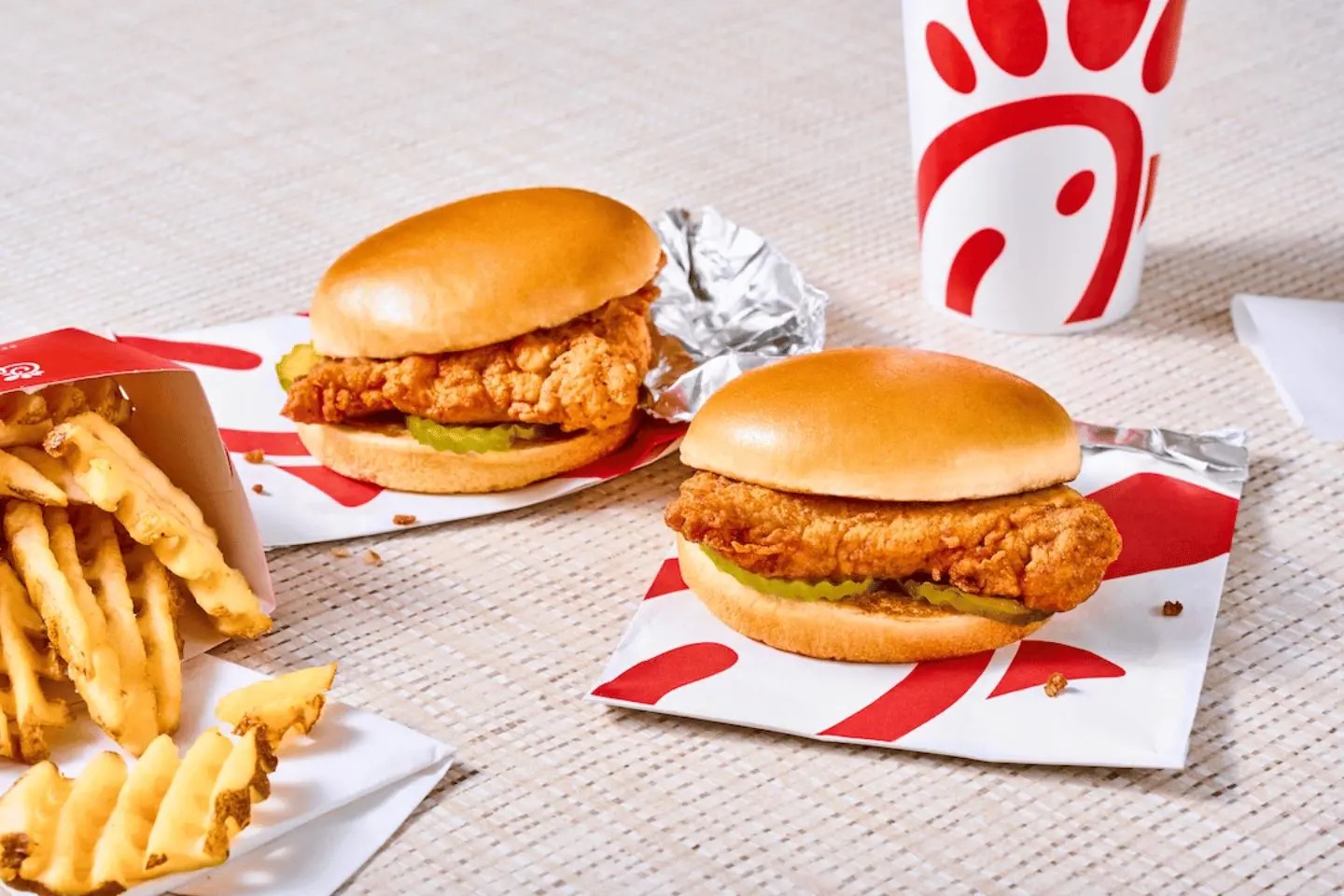 Chick-fil-A burgers and waffle fries