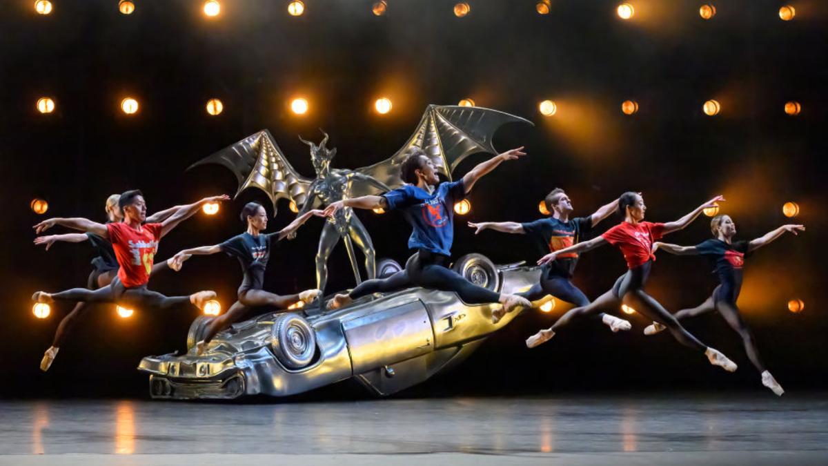 Dancers perform during dress rehearsal of &quot;Black Sabbath - The Ballet&quot; at Birmingham Hippodrome on September 23, 2023 in Birmingham, England