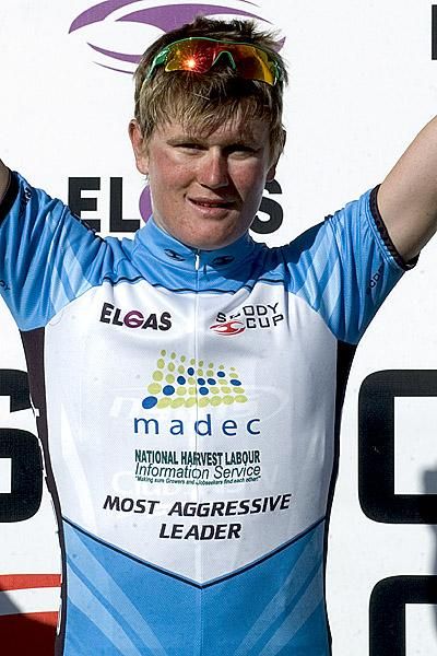 NSWIS's Aaron Donnelly was awarded the MADEC Most Aggressive rider's jersey on stage eleven.