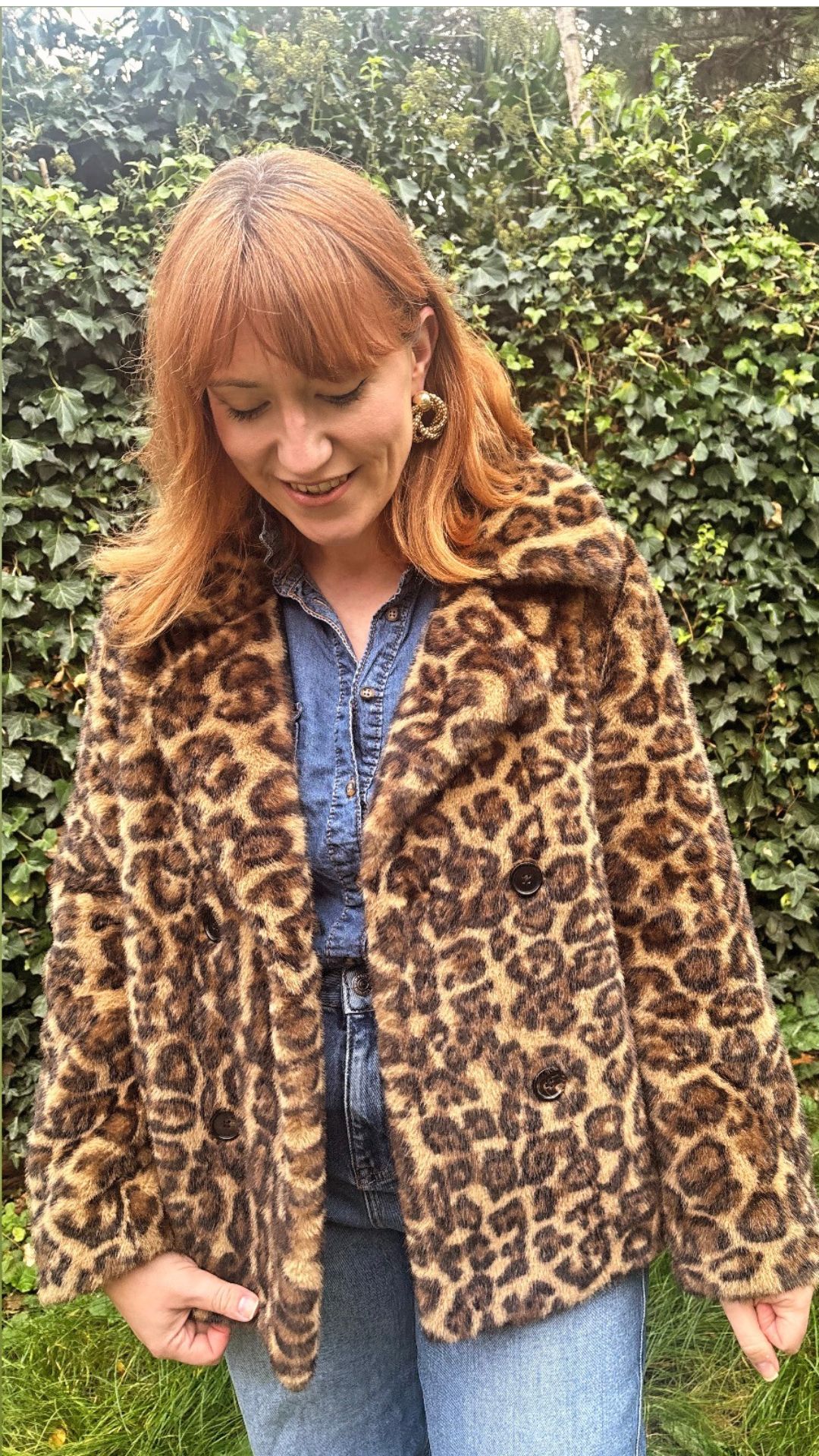 matilda wearing the mango leopard print jacket