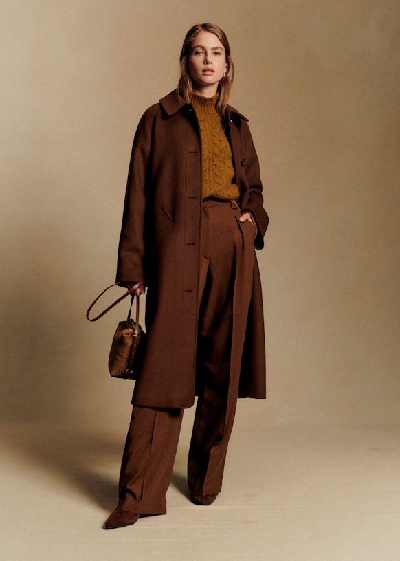 Clyde Coat - Chocolate - Wool - S&amp;eacute;zane