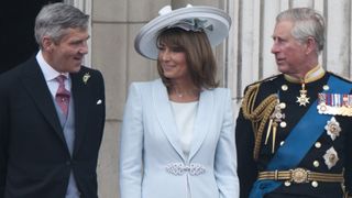 Michael Middleton, Carole Middleton and King Charles On The Balcony Of Buckingham Palace