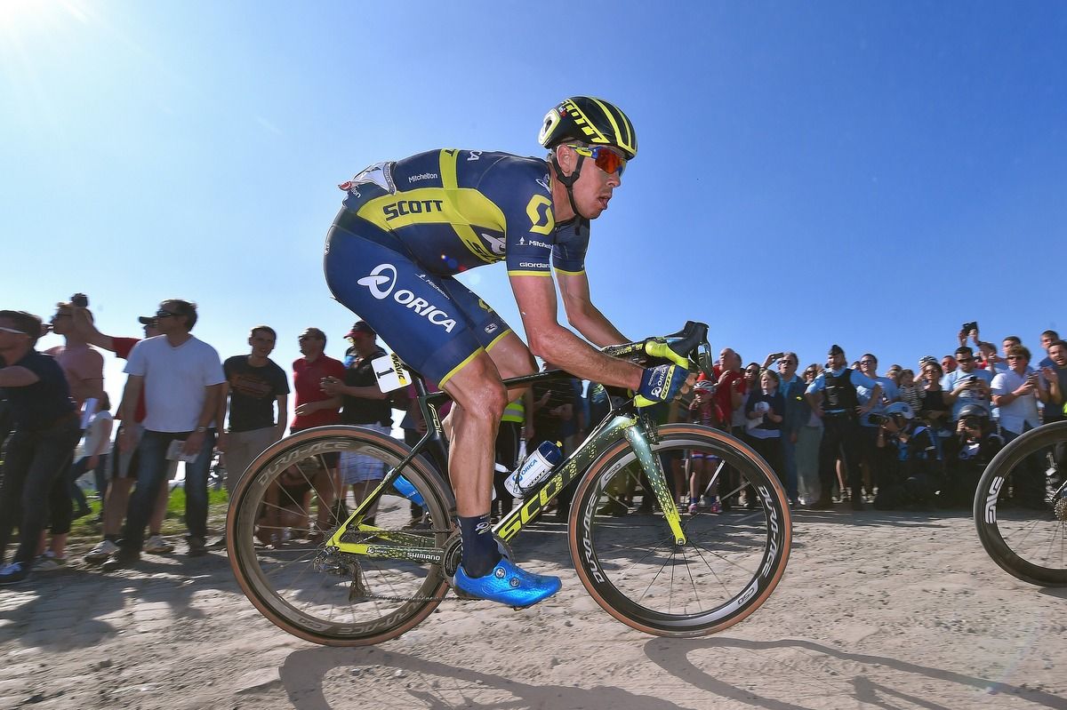 Mat Hayman (Orica-Scott) on the pave