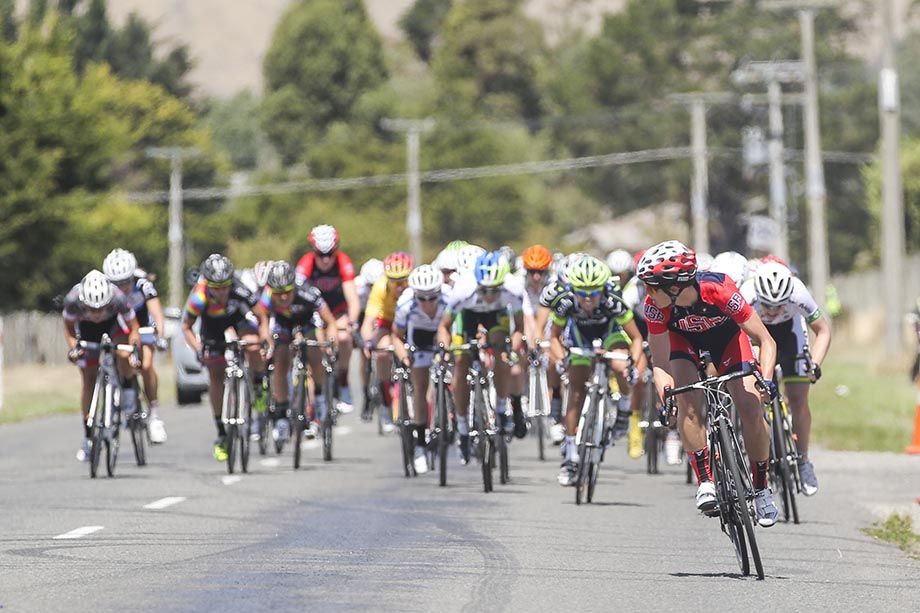 The sprint is on, but there is one rider well ahead