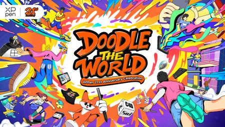 A key visual for the XPPen Doodle the World event