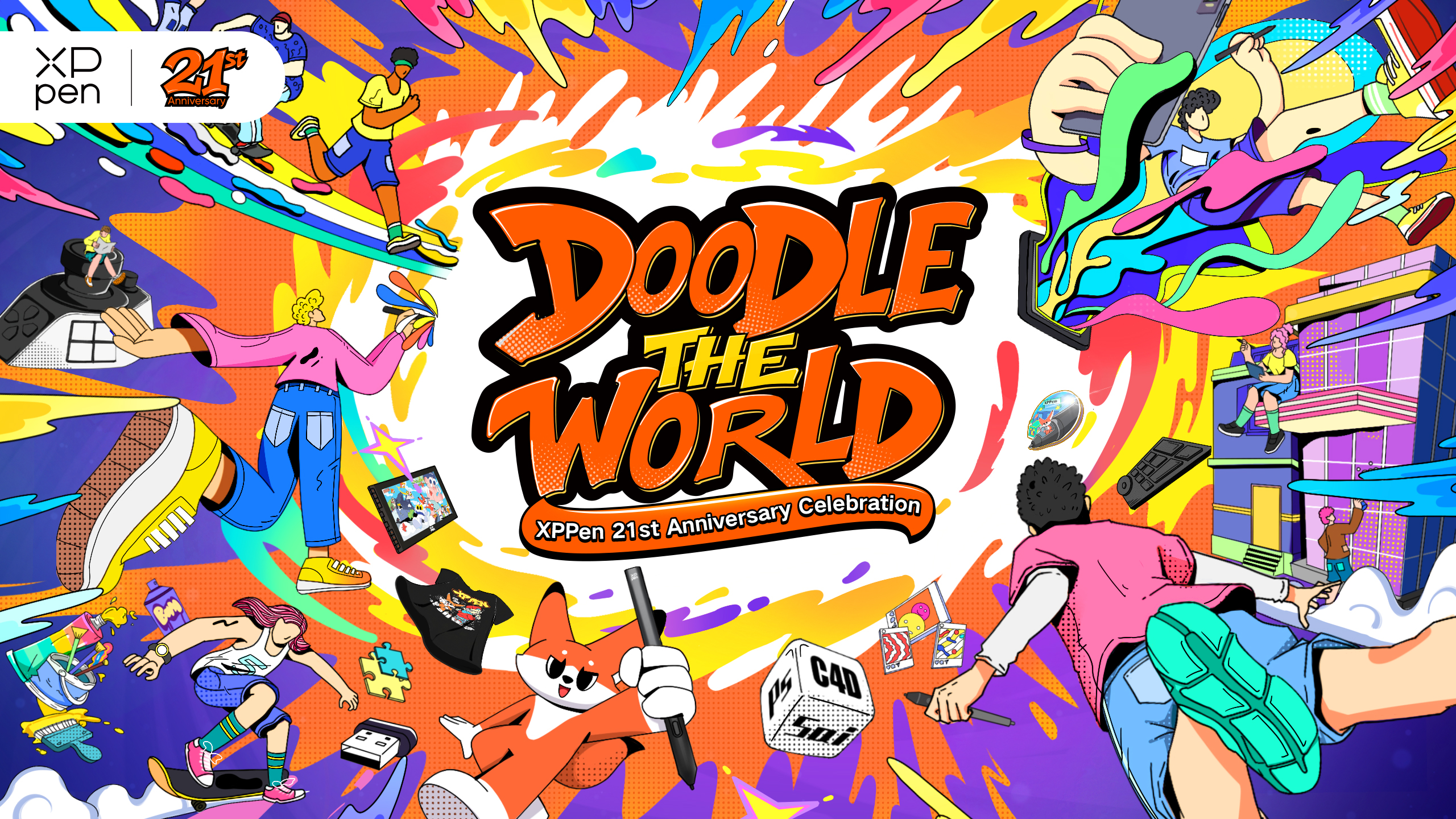 A key visual for the XPPen Doodle the World event
