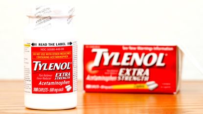 Johnson & Johnson photo shows A bottle of Tylenol sitting next to a box of Tylenol