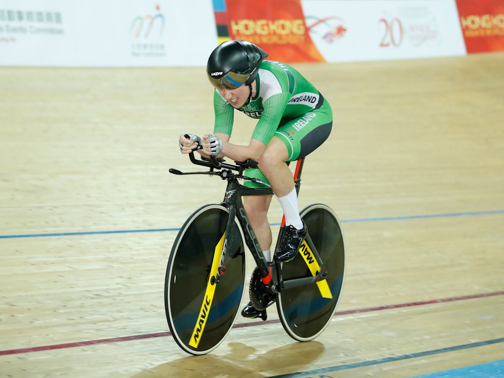 Anna Turvey of Ireland competes in Women's Individual Pusuit Qualifying on Day 4 in 2017 UCI Track Cycling World Championships