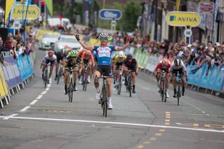 Marianne Vos (Rabo Liv) wins stage 4 of the Aviva Women's Tour.