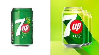 New 7UP branding compared to old 7UP branding