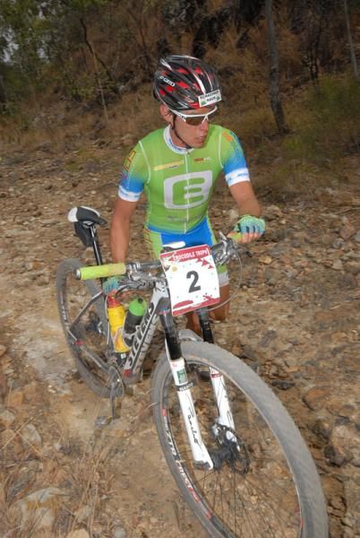Wolfgang Krenn hikes with his bike