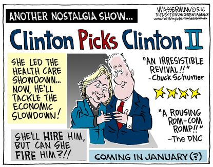 Political Cartoon U.S. Hillary Bill Clinton