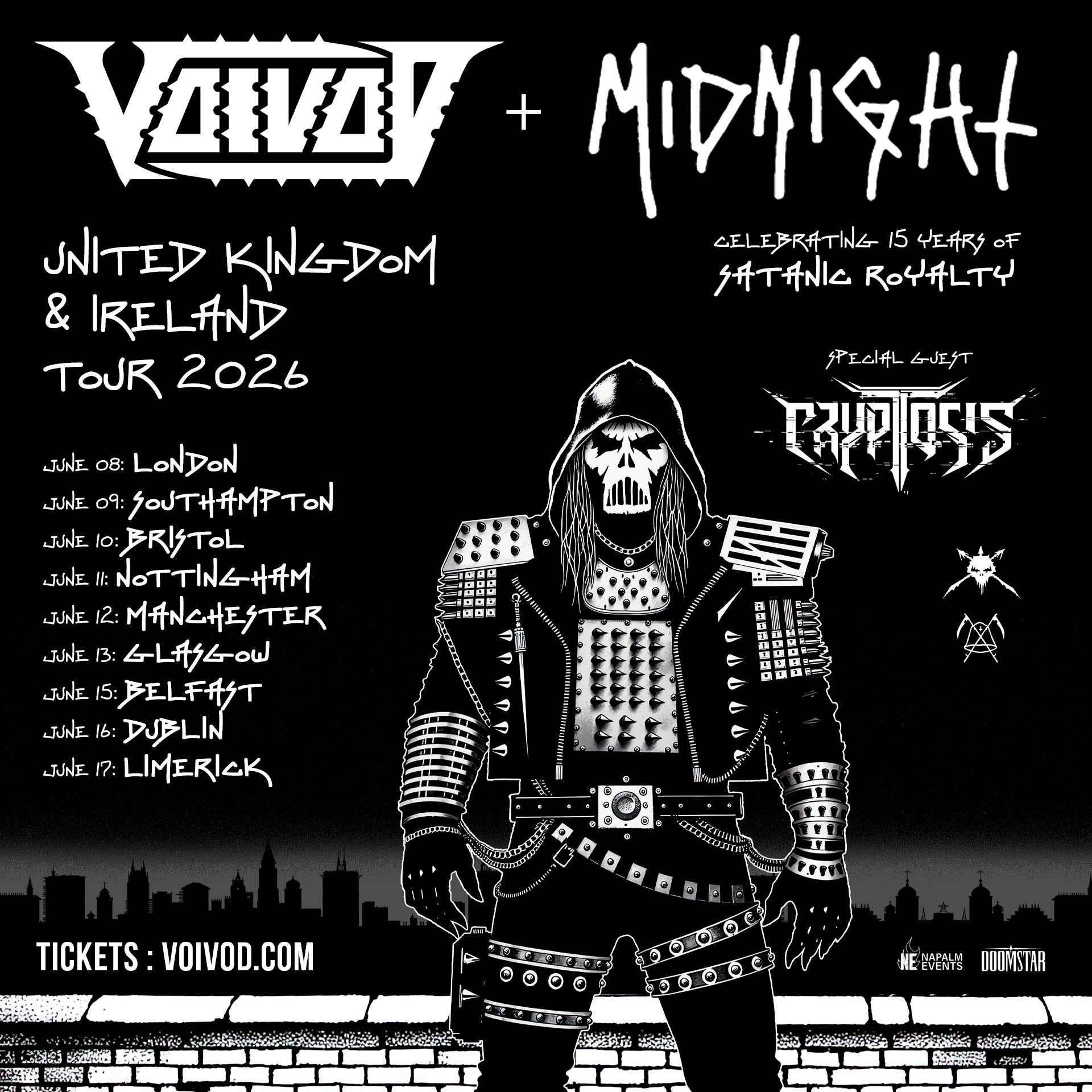 Voivod UK tour poster 2026