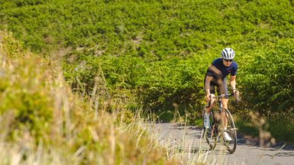 Image shows a rider exercising outside.