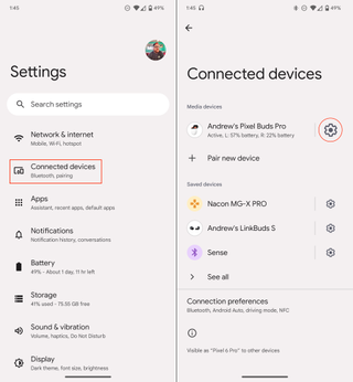 Open Pixel Buds Pro settings