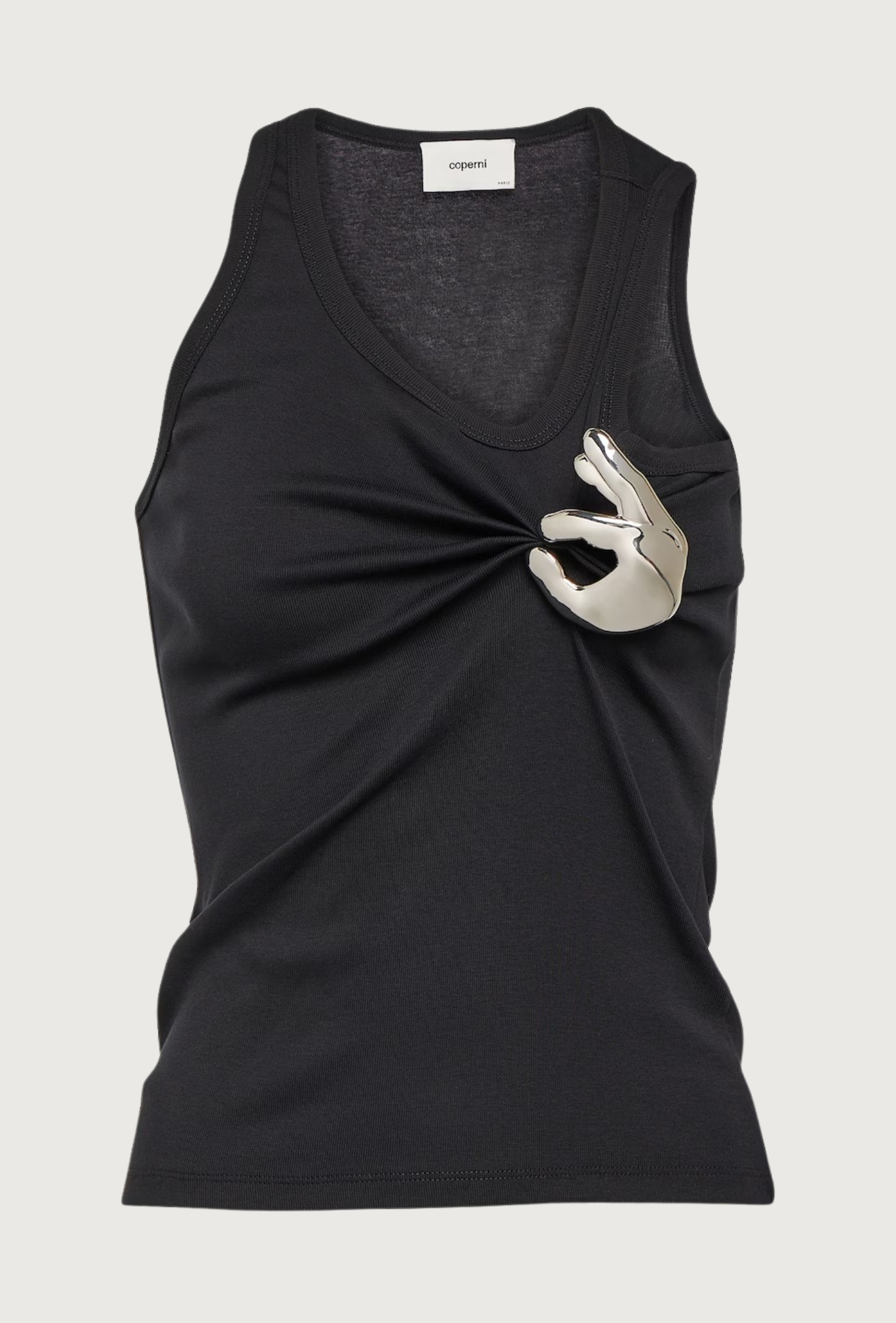 Emoji Embellished Cotton Tank Top
