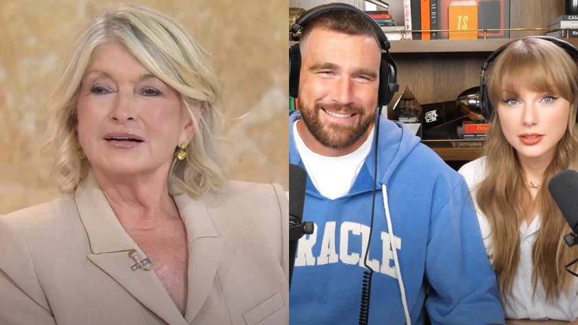 Martha Stewart on TODAY with Jenna and Friends/Travis Kelce and Taylor Swift on the New Heights podcast.