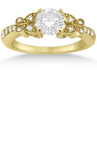 Allurez Butterfly Diamond Engagement Ring Setting 14k Yellow Gold