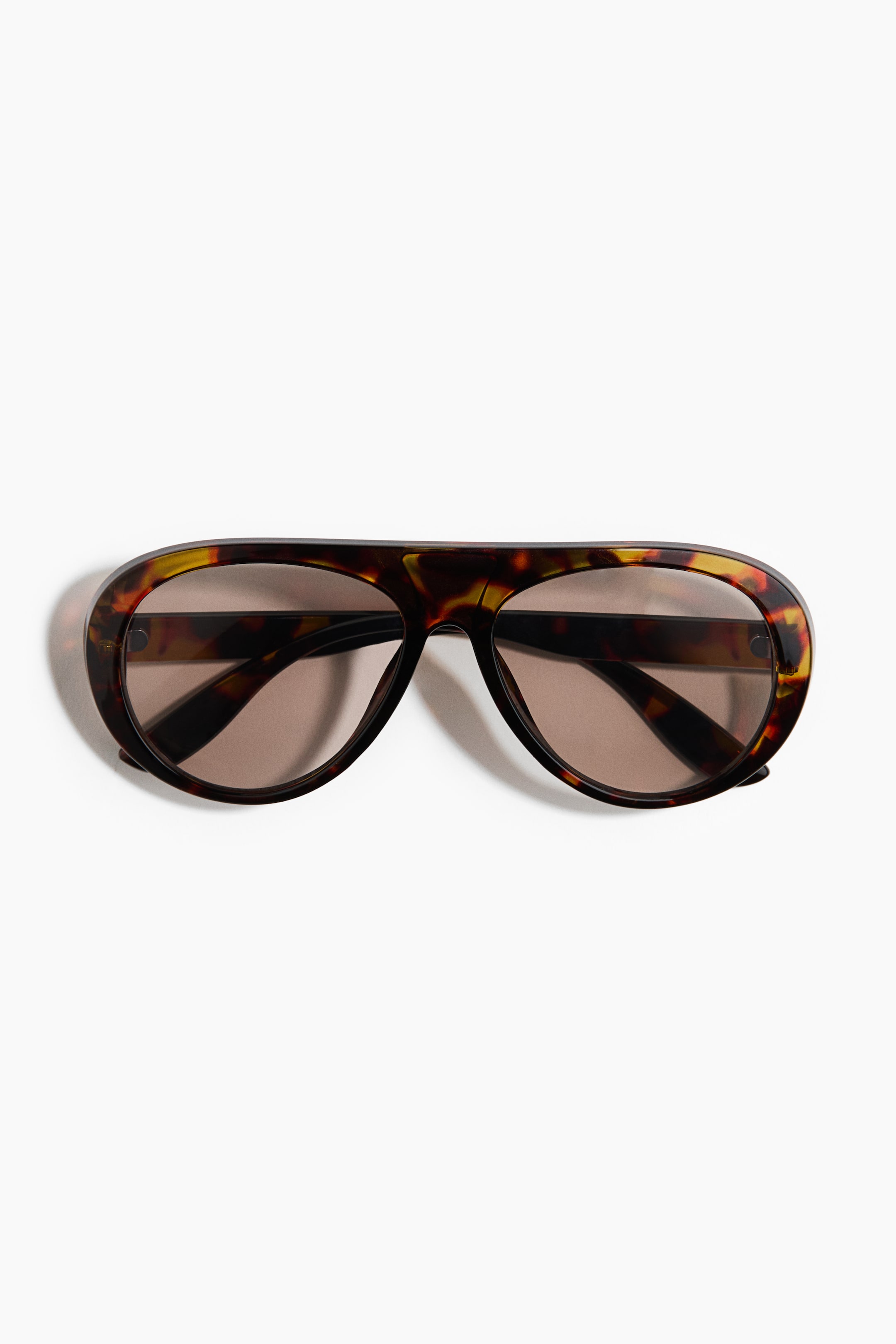 Aviator-Style Sunglasses - Brown/tortoiseshell Pattern