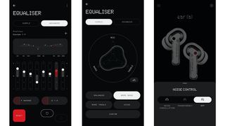 Nothing Ear review; menus for a phone app