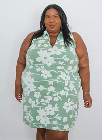 The Drop Women's Smoke Green with White Floral Print Front-Zip Dress by @itsmekellieb | Amazon 'The Drop' 