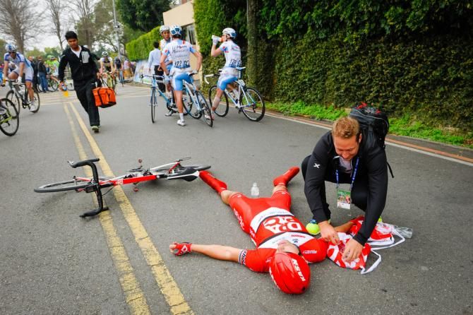 An exhausted Wouter Wippert (Drapac)