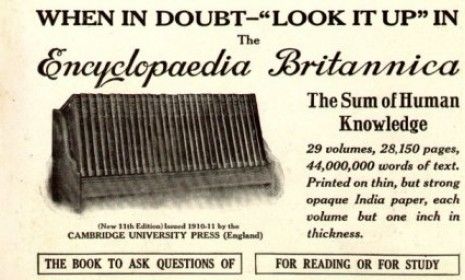 A 1931 advertisement for the Encyclopaedia Britannica