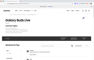 samsung galaxy buds live leak on samsung.com