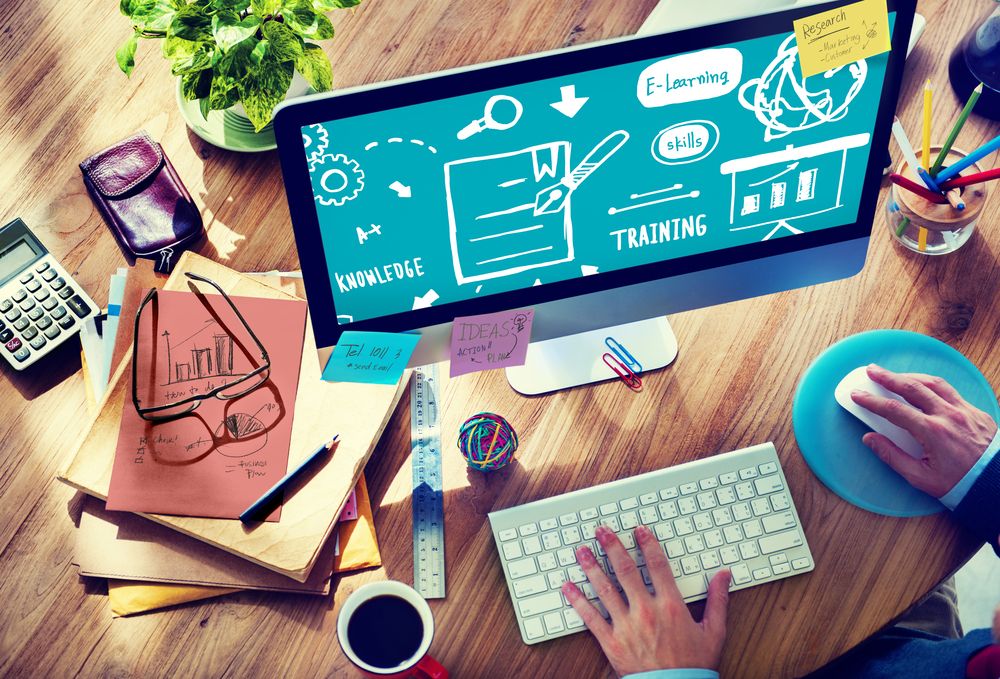 A desk set up for learning digital skills 