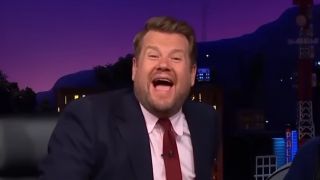 James Corden wide smile in The Late Late Show with James Corden