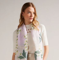 Rubbyy Floral Print Satin Scarf | $48/£40 | Ted Baker