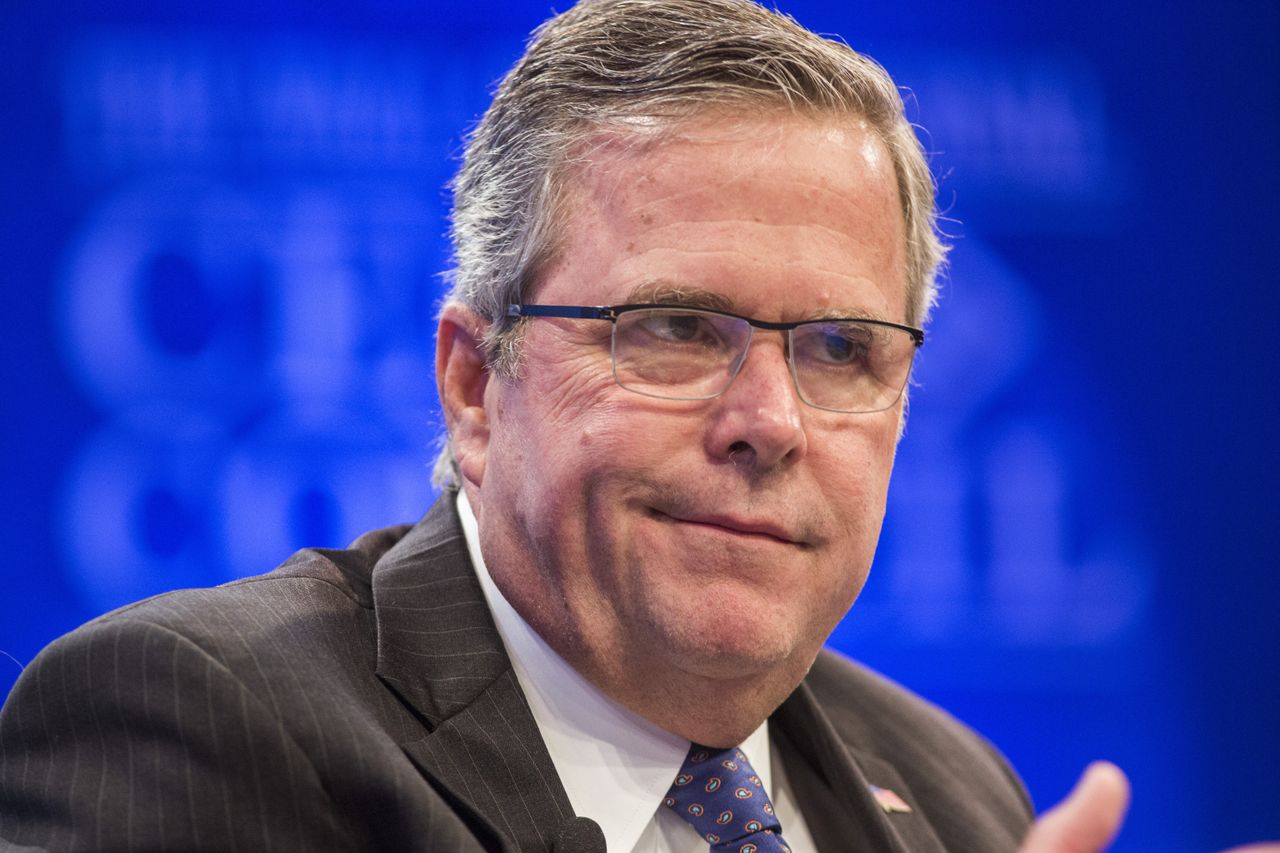 Jeb Bush speaks in Washington.