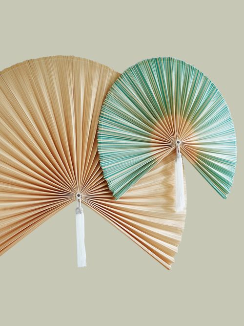 Natural Bamboo Fan Wall Hanging Large