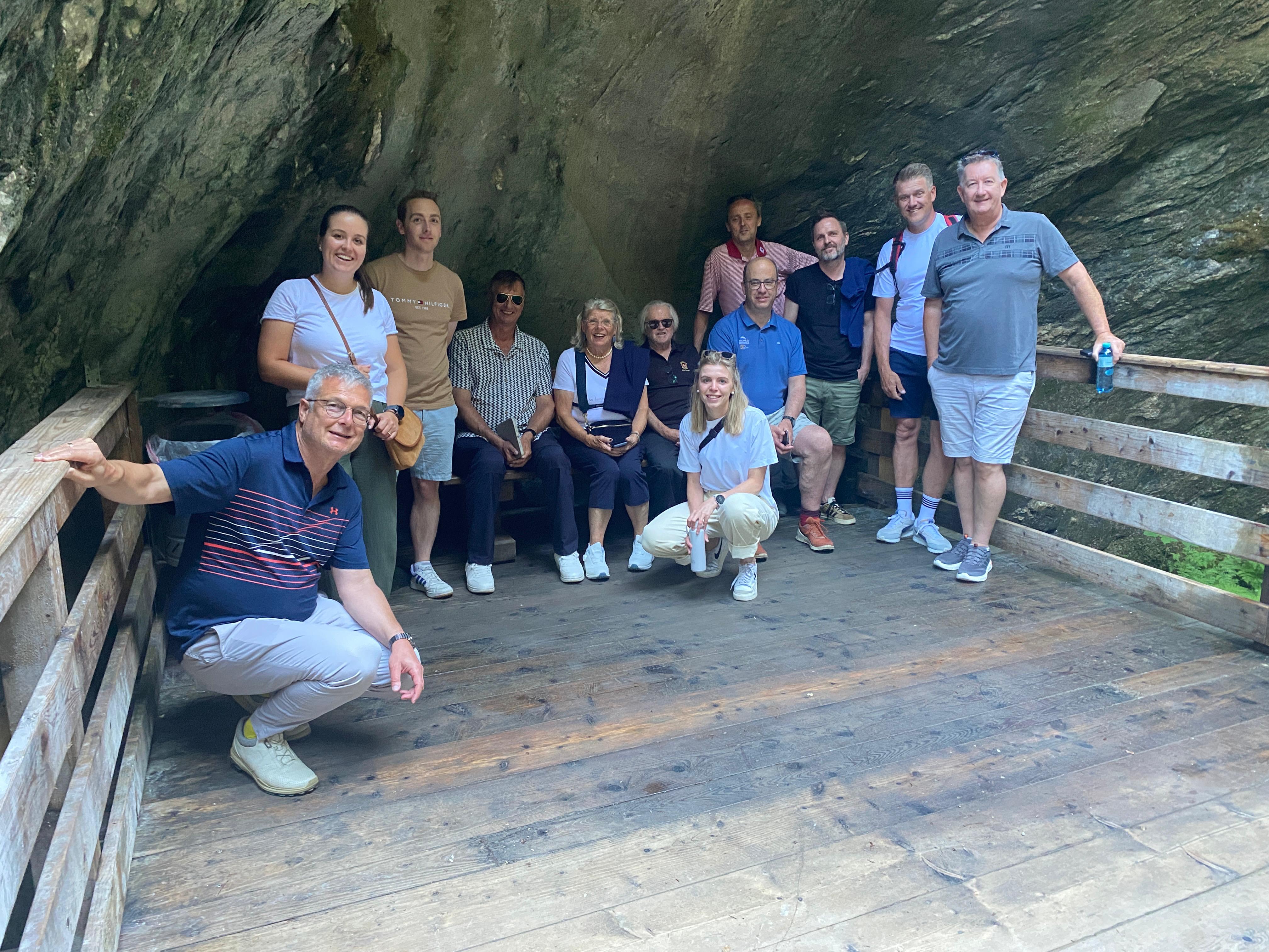 A group photo at Sigmund Thun gorge in Kaprun, Austria with Golf Monthly's Jonny Leighfield (third from left)