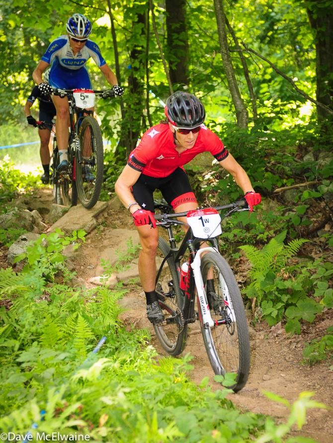 Lea Davison (Specialized) attempting to go off the front