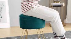 Best storage stools: Ornavo Home Modern Round Velvet Storage Ottoman Foot Rest Stool 